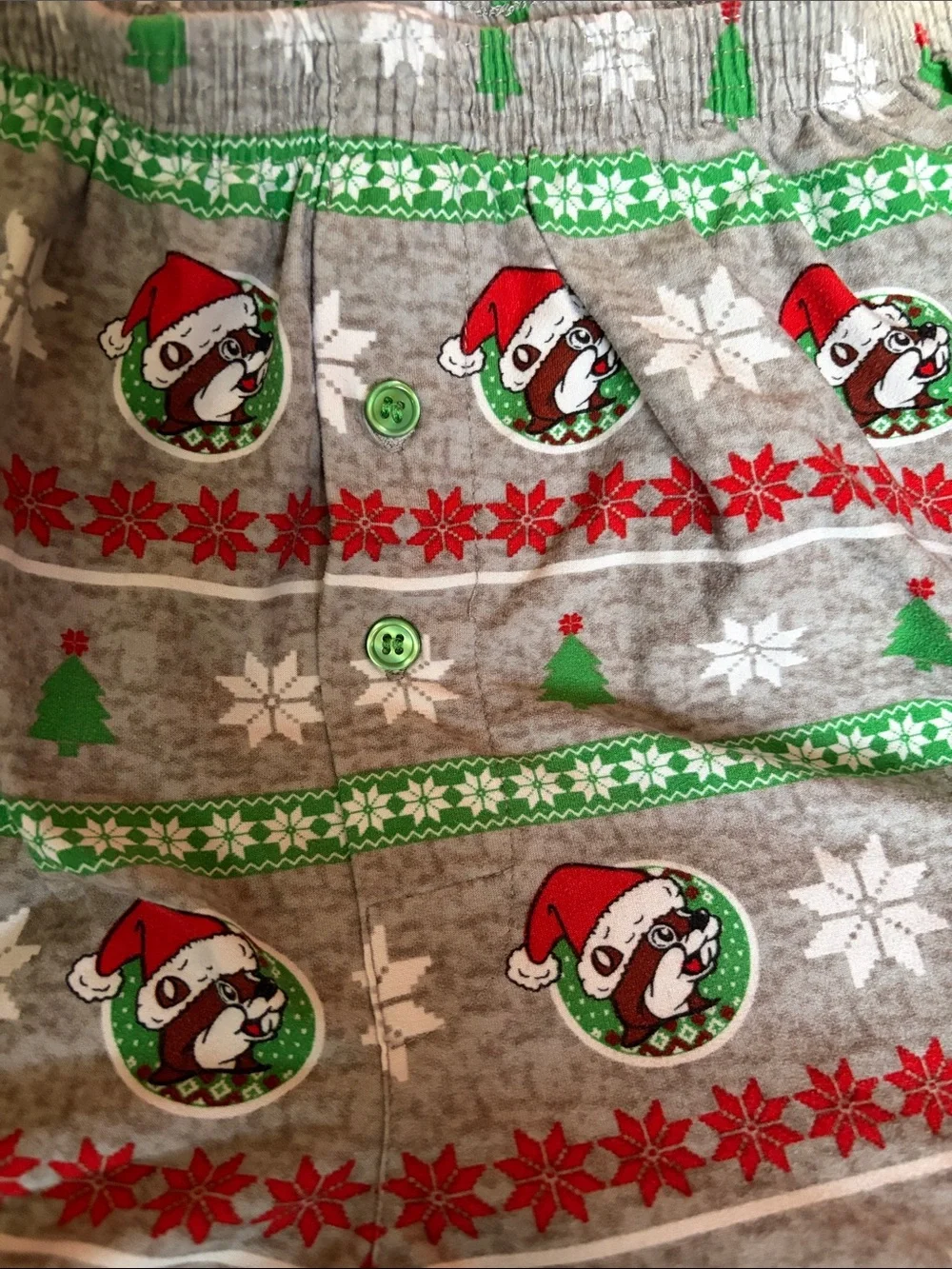 Bucees Pijama Shorts Fair Isle Christmas Theme Beaver Gas Station Size Medium